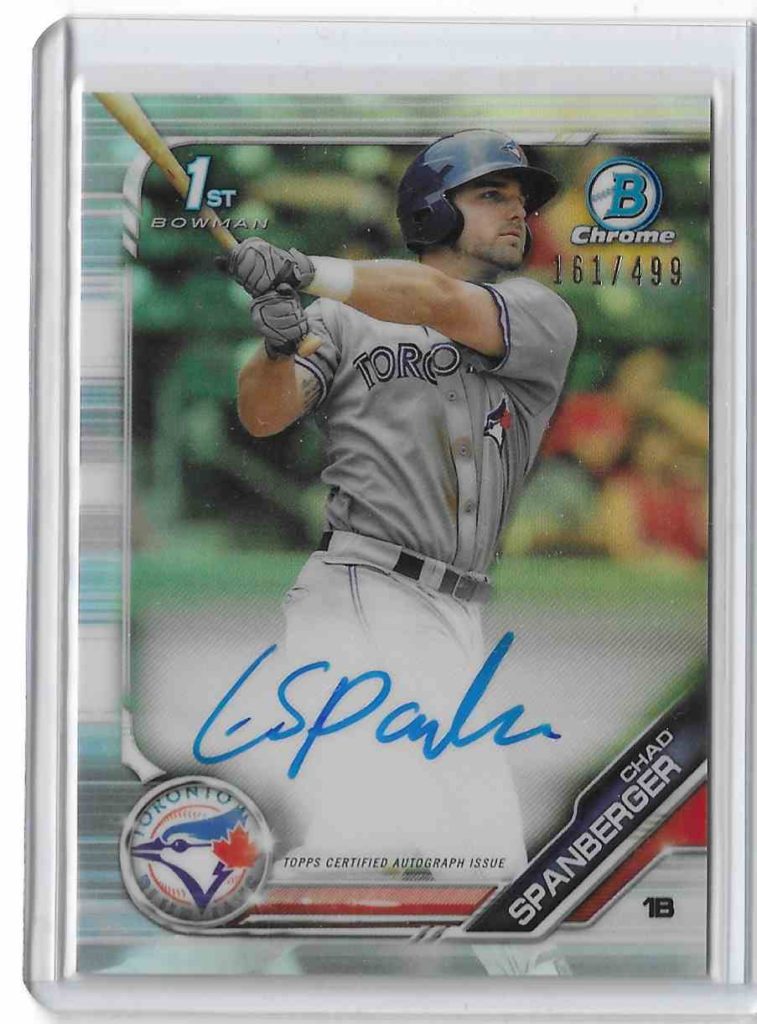 2019 Bowman Chrome Prospect Autographs CPA-CS Chad Spanberger Refractor